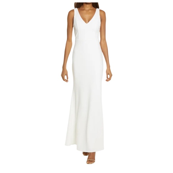 Lulus Dresses & Skirts - LULUS This Bliss Tie Back Sleeveless Mermaid Maxi Dress in Ivory Size Medium